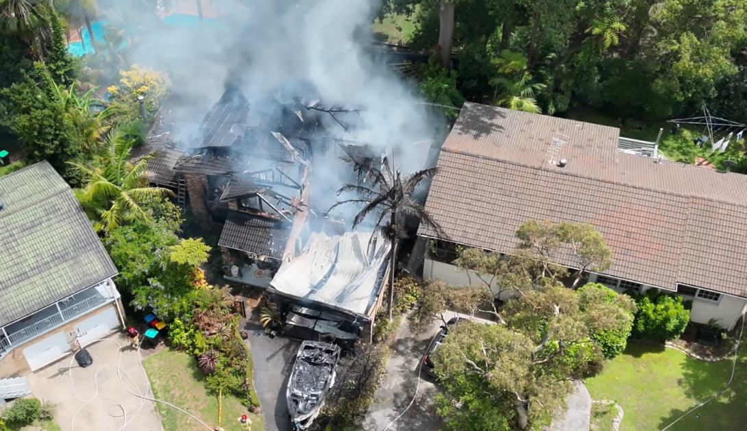 An image relating to the news item Firefighters prevent house fire from spreading to neighbouring homes