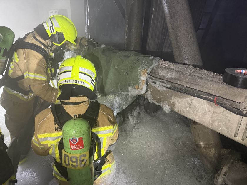 An image relating to the news item "VISION ALERT*** Conveyor belt fire at manufacturing facility