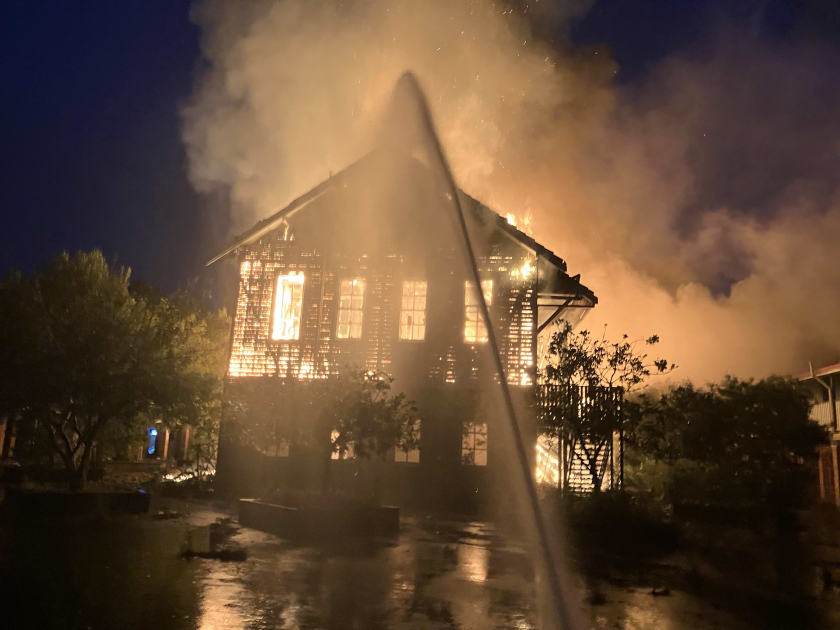 An image relating to the news item Fire destroys school building