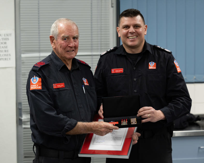 An image relating to the news item Firefighter honoured for extraordinary 60 years’ continuous service