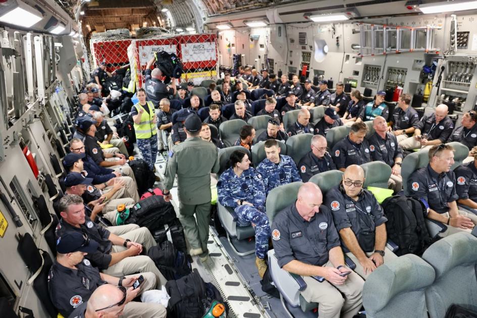 An image relating to the news item Fire and Rescue NSW firefighters return from earthquake mission