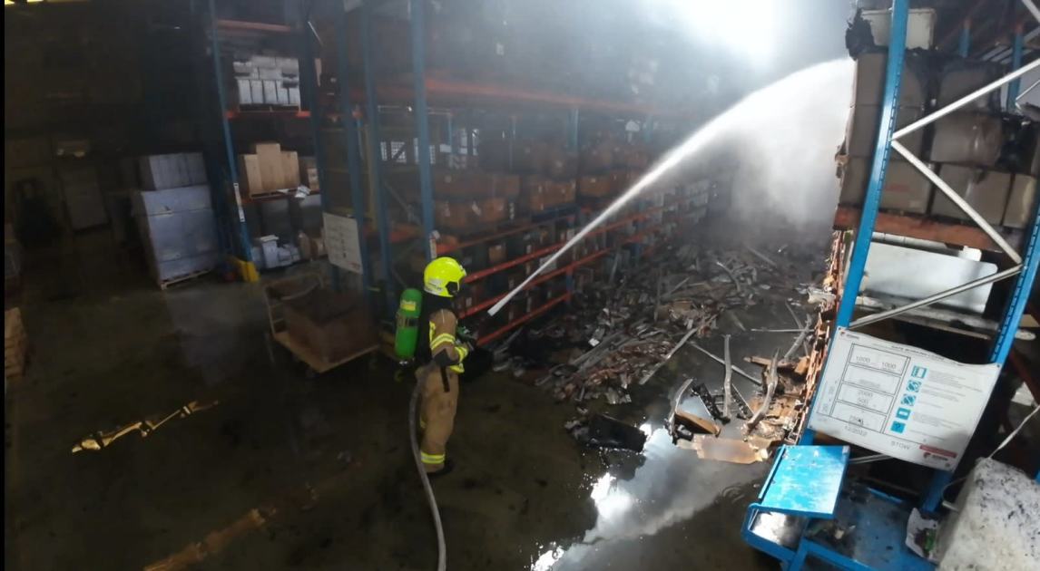 An image relating to the news item Firefighters stop blaze spreading to Lithium-Ion battery storage site - VIDEO
