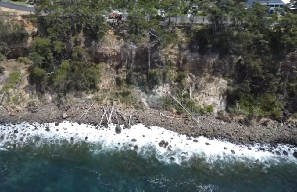 An image relating to the news item Local firefighters hone their vertical rescue skills on Mollymook headland - VIDEO