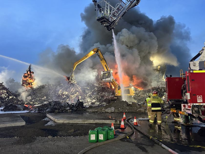 An image relating to the news item Firefighters win marathon battle against scrap yard blaze - VIDEO