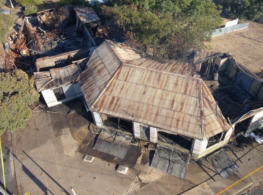 An image relating to the news item Fire and Rescue NSW extinguishes blaze at abandoned Riverina service station - VIDEO