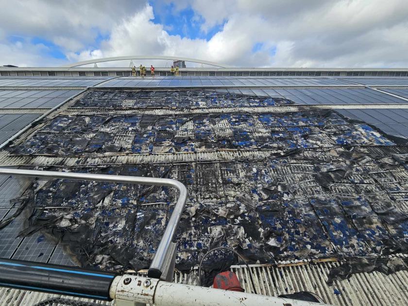An image relating to the news item Solar panel fire at Sydney Olympic Park Aquatic Centre - VIDEO
