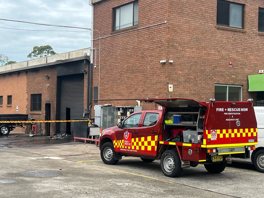 An image relating to the news item Fire and Rescue NSW investigators probe cause of fire in car workshop