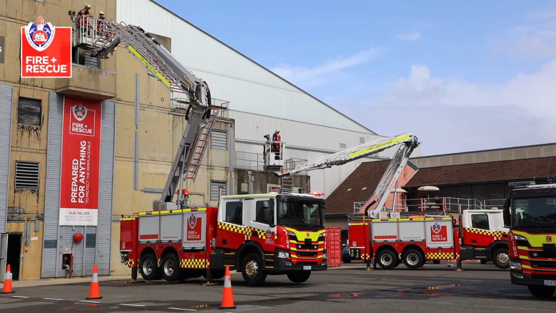 An image relating to the news item MEDIA ALERT - FRNSW unveils new aerial platform appliances to deal with at-height emergencies