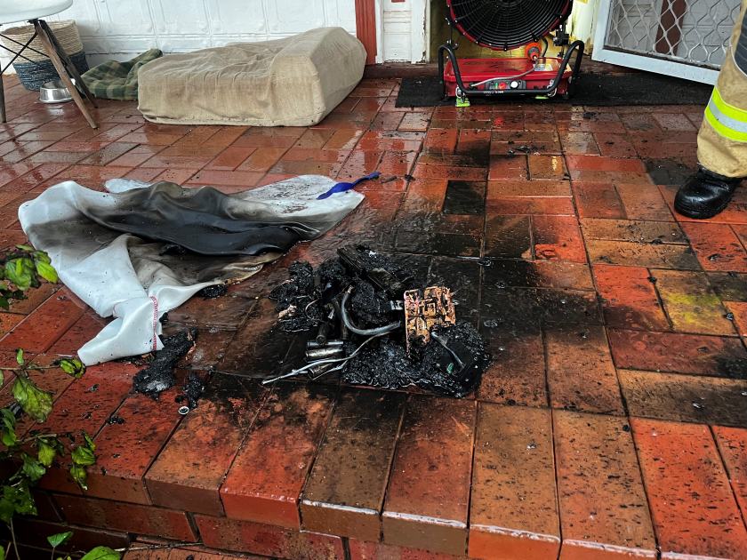 An image relating to the news item Quick-thinking by resident and off-duty firefighter prevents Lithium fire disaster - VIDEO