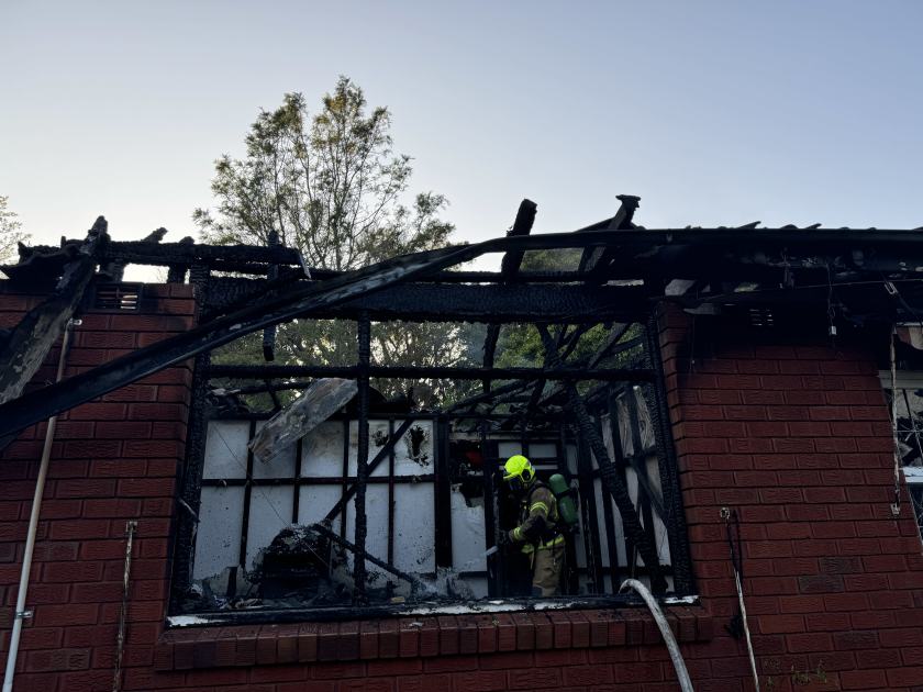 An image relating to the news item Man transported to hospital with serious burns following house fire