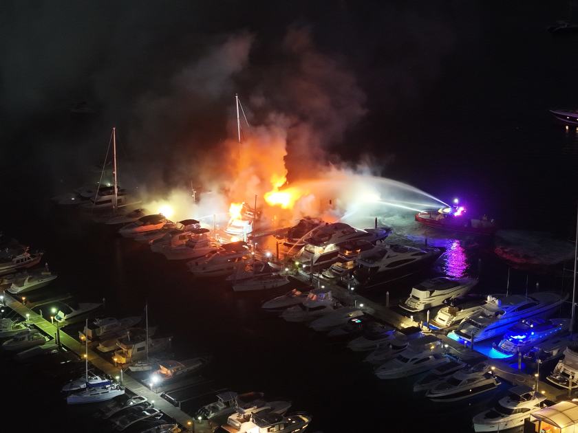 An image relating to the news item Marina boat fires