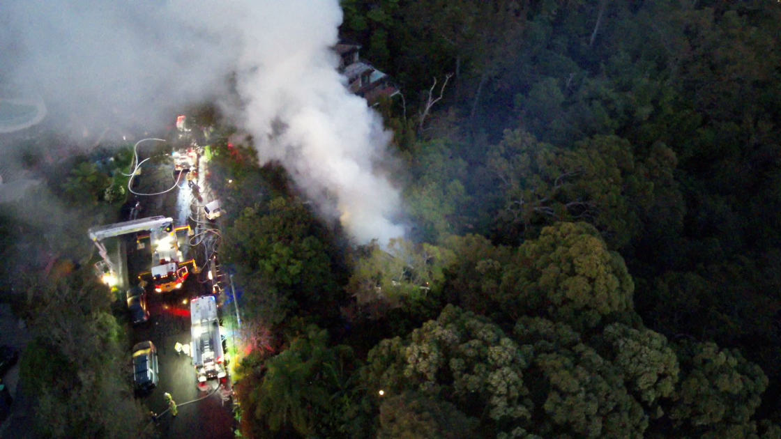 An image relating to the news item Firefighters to search house fire scene for missing person