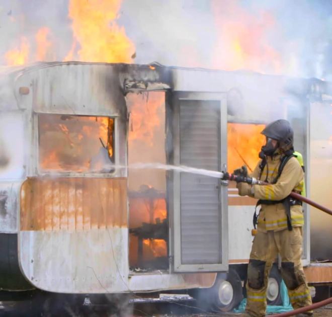 An image relating to the news item Fire and Rescue NSW carrying out caravan fire safety blitz during Country Music Festival