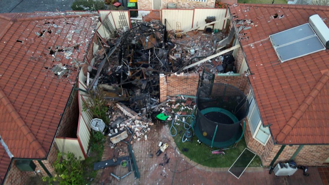 An image relating to the news item Fire and Rescue NSW investigators return to scene of garage explosion to determine cause - VIDEO