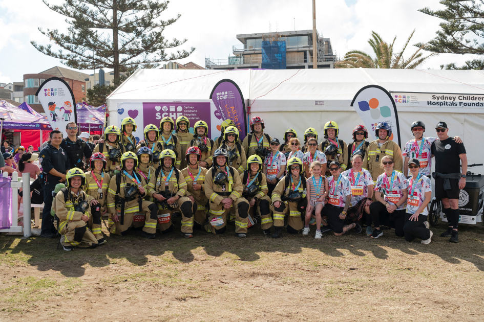 An image relating to the news item Firefighters face off with C2S’s Heartbreak Hill in firefighting gear to raise funds for children with serious burns 