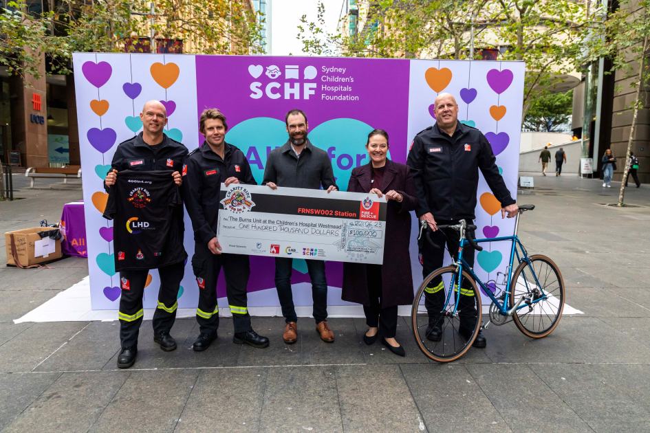 An image relating to the news item Firefighters raise over $100,000 for burns victims through charity bike ride