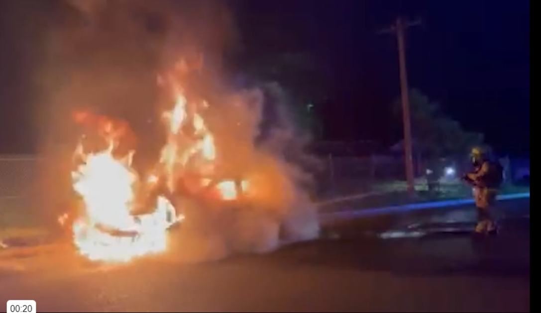 An image relating to the news item Investigations continue into overnight car fire