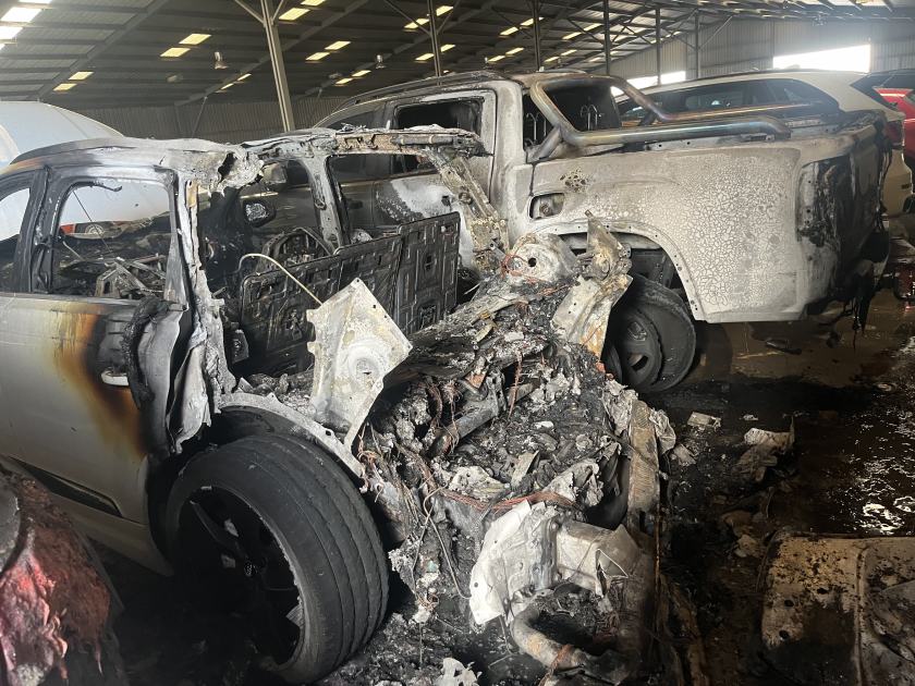 An image relating to the news item Fire destroys cars inside south-western Sydney warehouse