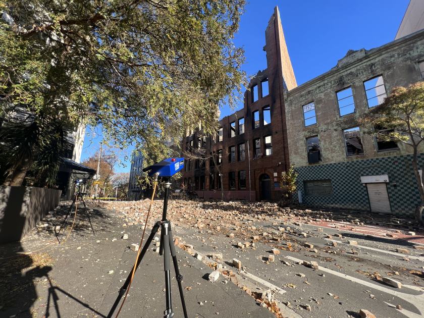 An image relating to the news item Exclusion zone remains at Surry Hills fire scene as wall movement occurs