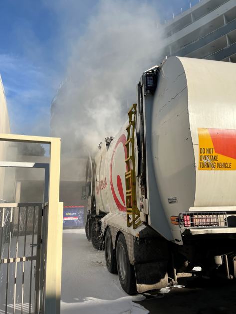 An image relating to the news item  Fire crews extinguish garbage truck blaze