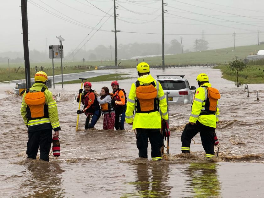 An image relating to the news item First responders rescue motorist trapped in raging floodwaters – VIDEO