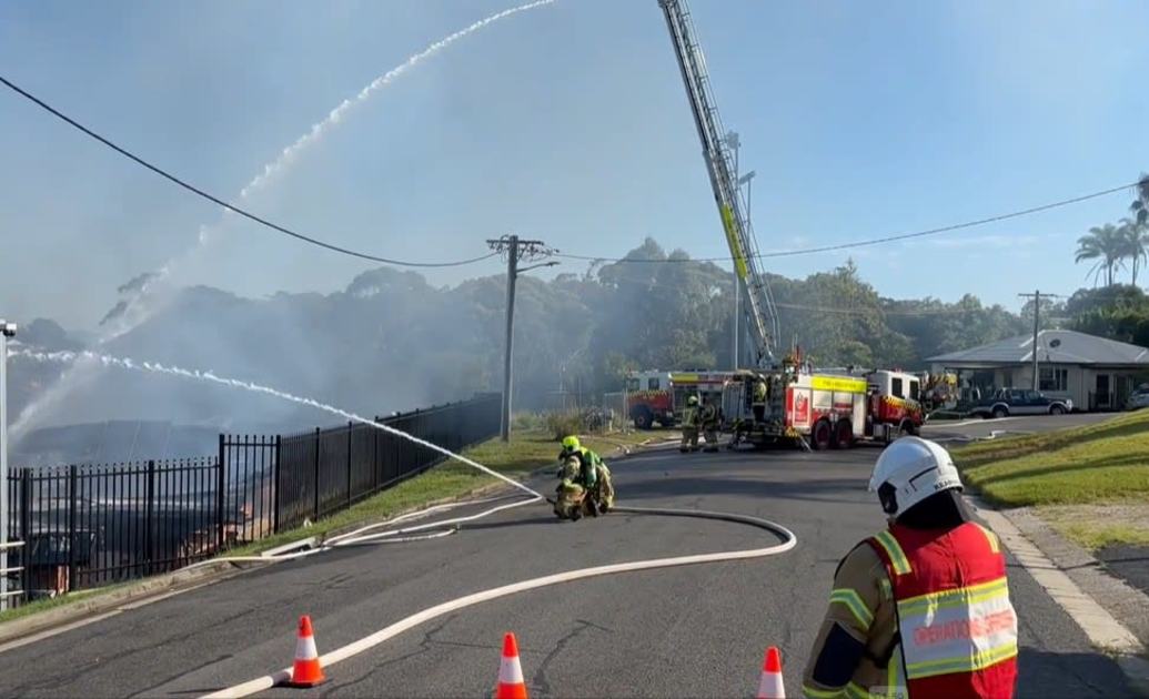 An image relating to the news item ***VISION ALERT - Firefighters battle major building blaze