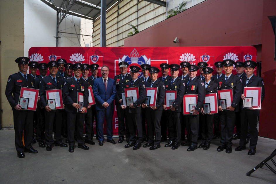 An image relating to the news item Firefighters honoured for heroic actions on St Florian