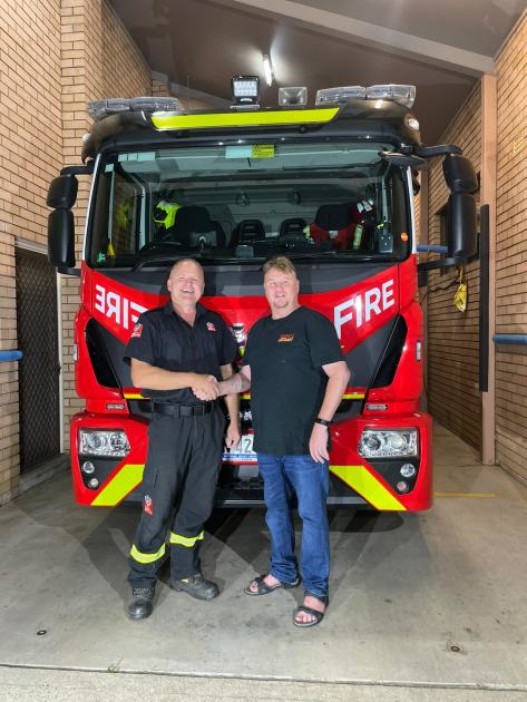 An image relating to the news item Surprise reunion between a road crash victim and the firefighter who saved him