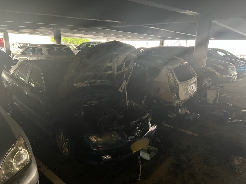 An image relating to the news item Fire and Rescue NSW saves up to 60 vehicles in car park blaze - VIDEO