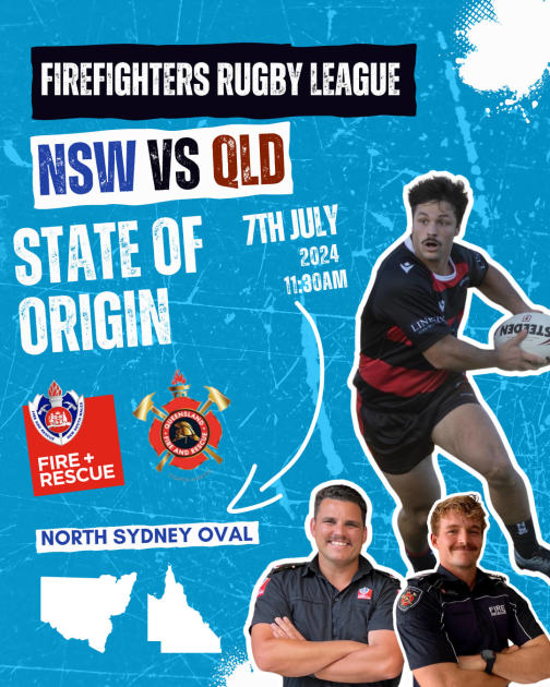 An image relating to the news item Mate against mate, red versus red – Fire Service State of Origin match this weekend