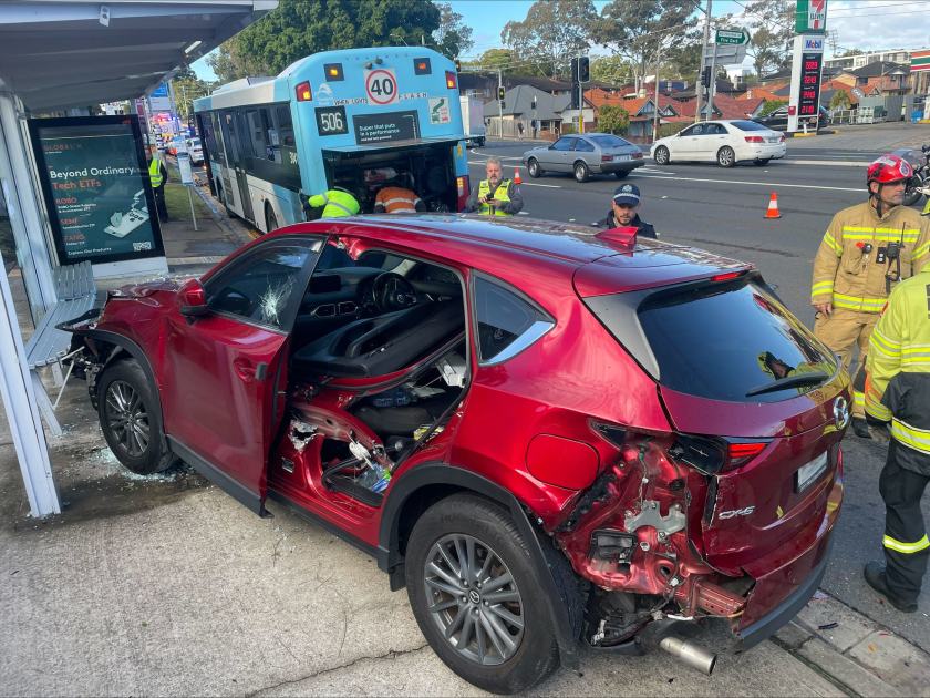 An image relating to the news item Car crashes into a bus in Sydney
