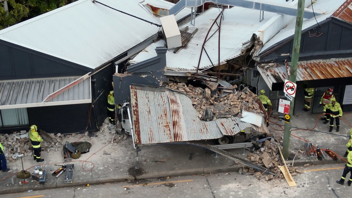 An image relating to the news item **VISION ALERT** Small truck crashes into house