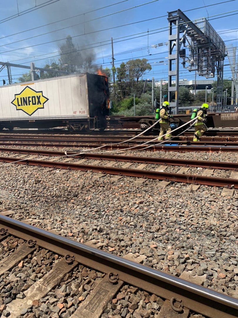 Train Fire Hornsby Fire and Rescue NSW