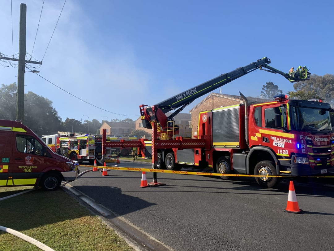 FRNSW crews prevent unit fire from spreading Tweed Heads Fire and