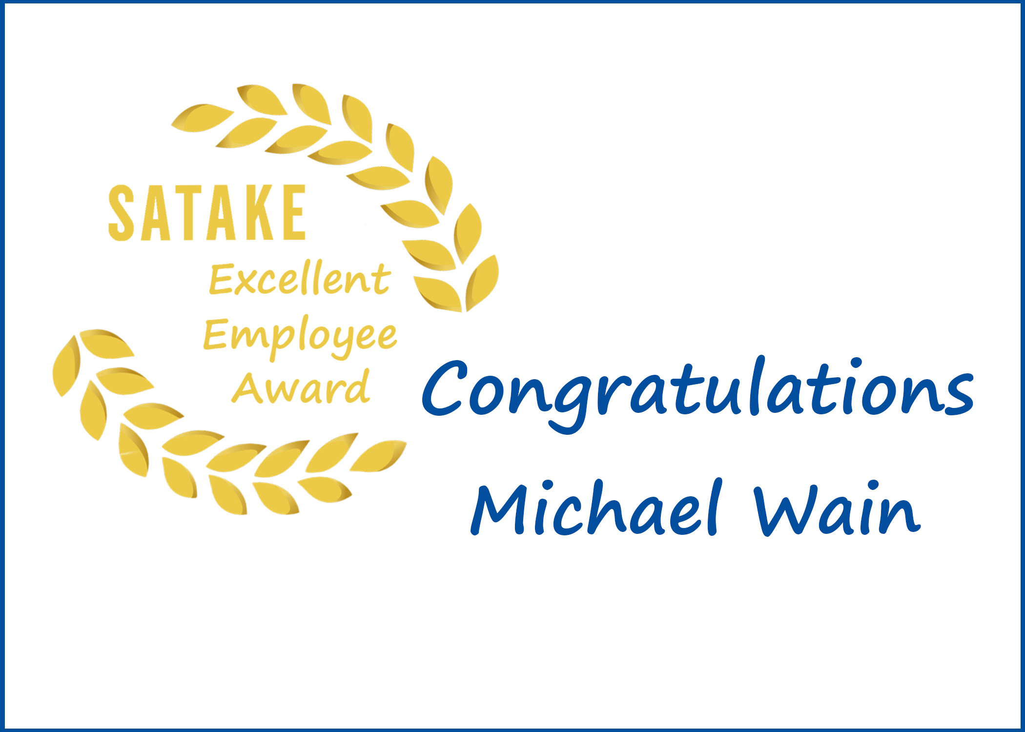 Satake Europe Employee Wins Global Award