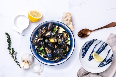 Chef Adam's Moules Marinière Dish