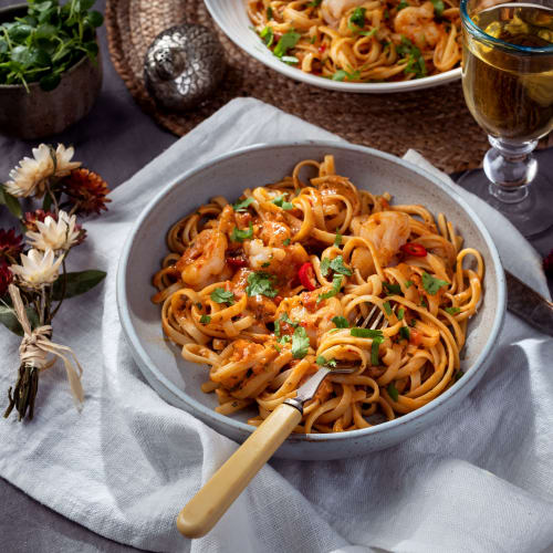 king prawns linguine