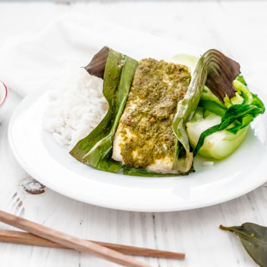 Cod in Banana Leaf