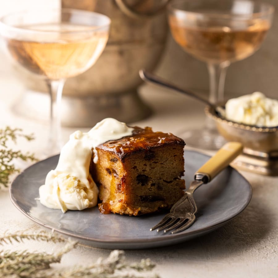 Buy Hot Cross Bun Bread Butter Pudding With Cornish Clotted Cream For Two Online Free Uk Delivery By Post