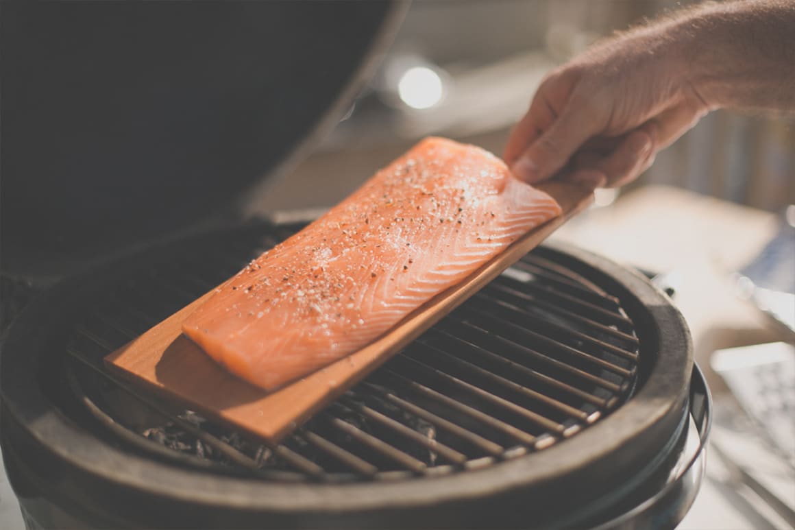 Try using a soaked cedar plank on the barbecue