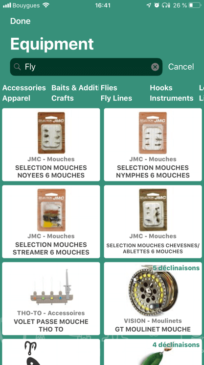 Fly fishing gear