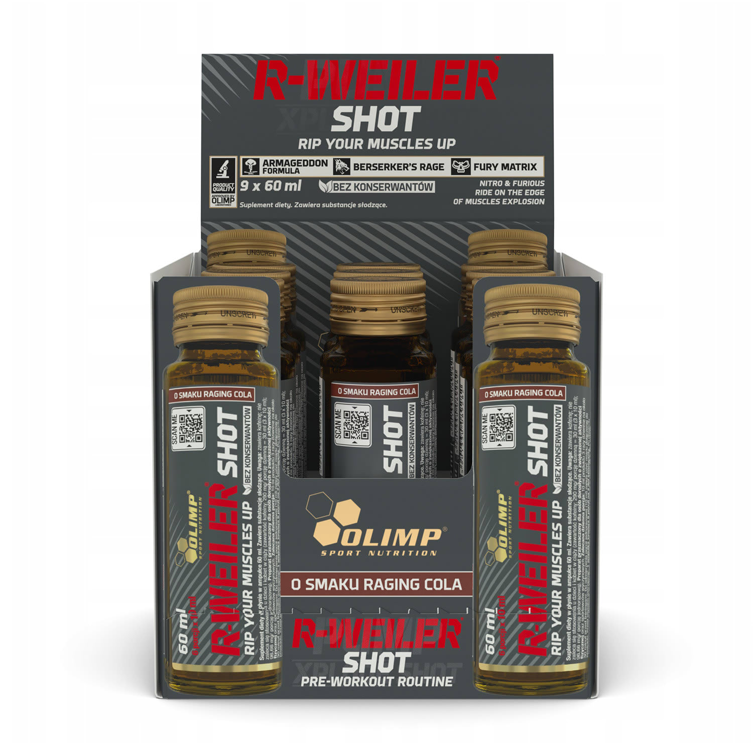 Olimp R-Weiler SHOT 9x60ml Gl.fl, Raging Cola