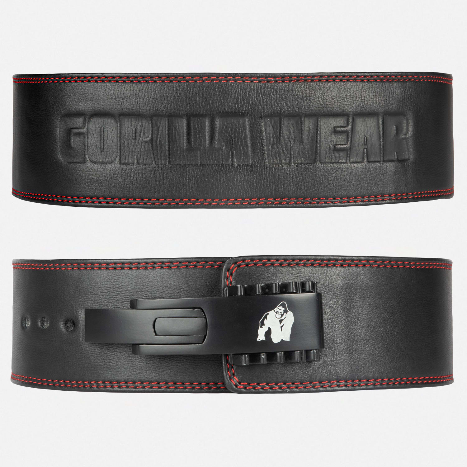 Gorilla Wear 4 Inch Premium Leather Lever Belt, Black, 2XL/3XL - GW