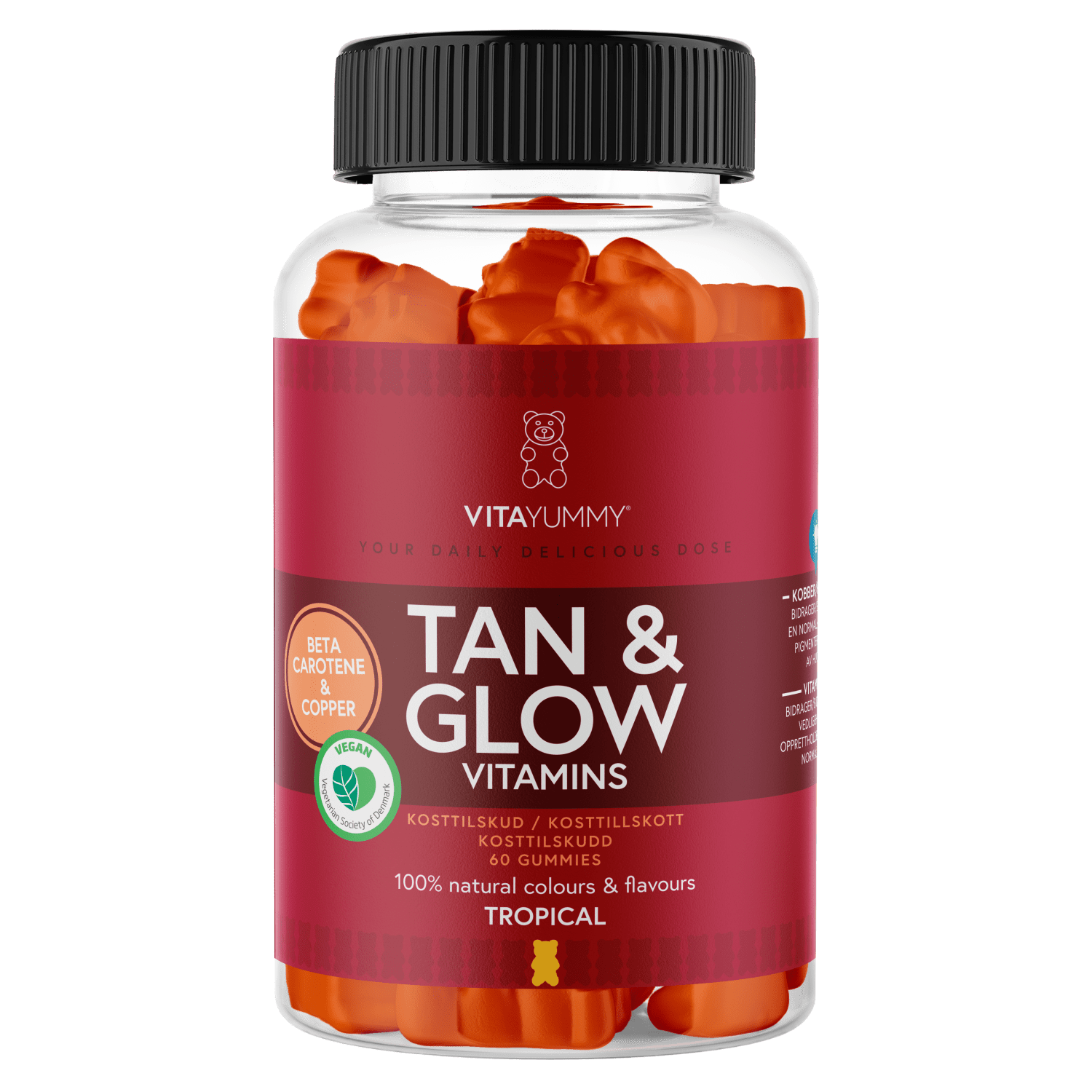 VitaYummy, Tan & Glow, 60stk, Tropical (Vegan)