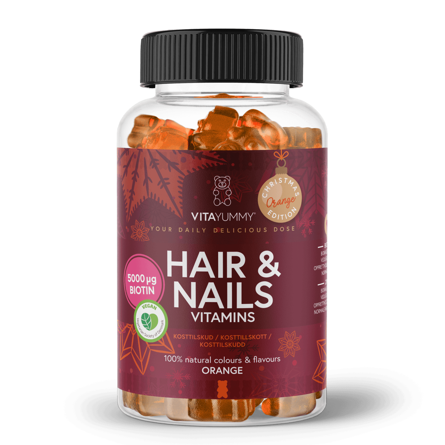 VitaYummy, Hair & Nails, 60stk, Orange (Vegan)