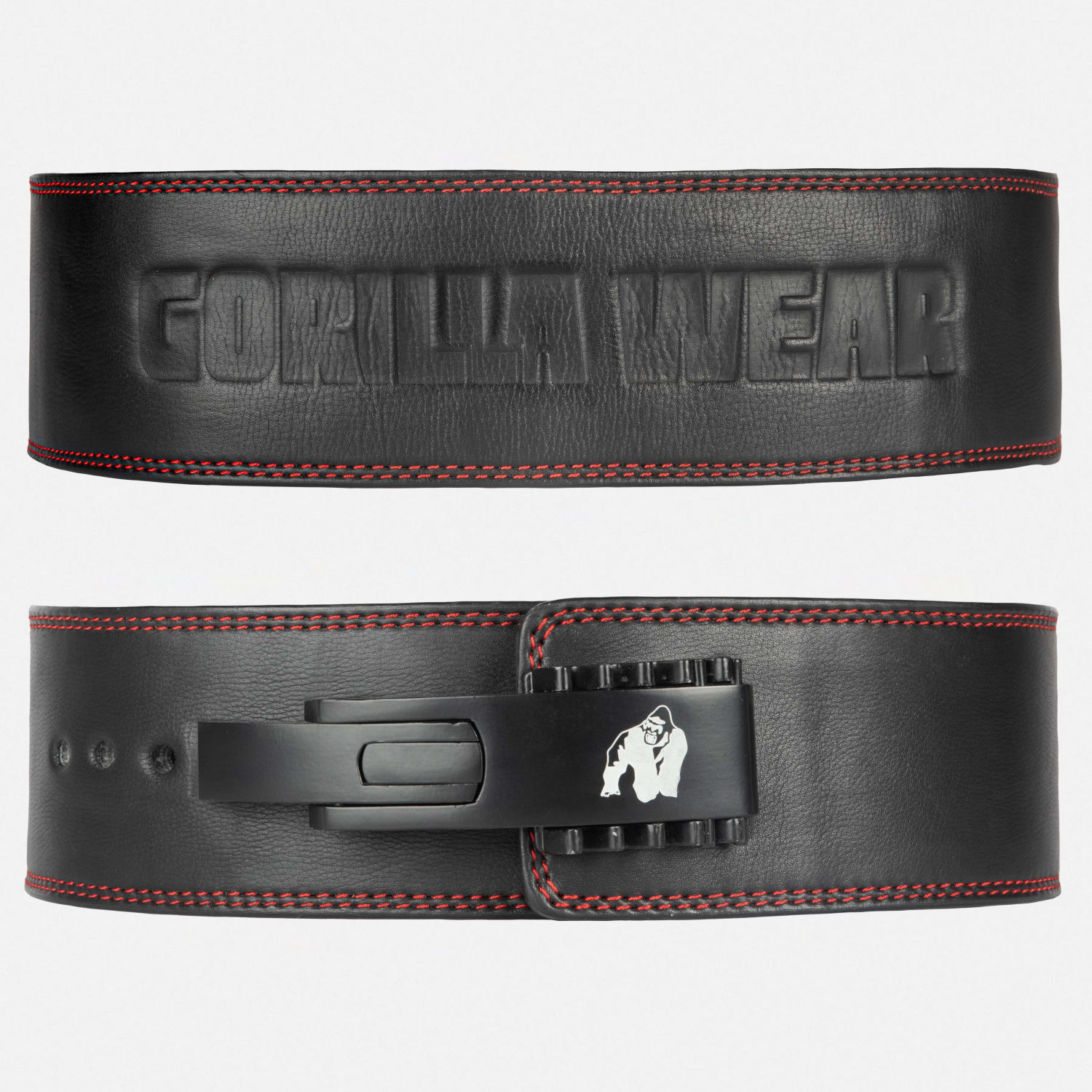 Gorilla Wear 4 Inch Premium Leather Lever Belt, Black