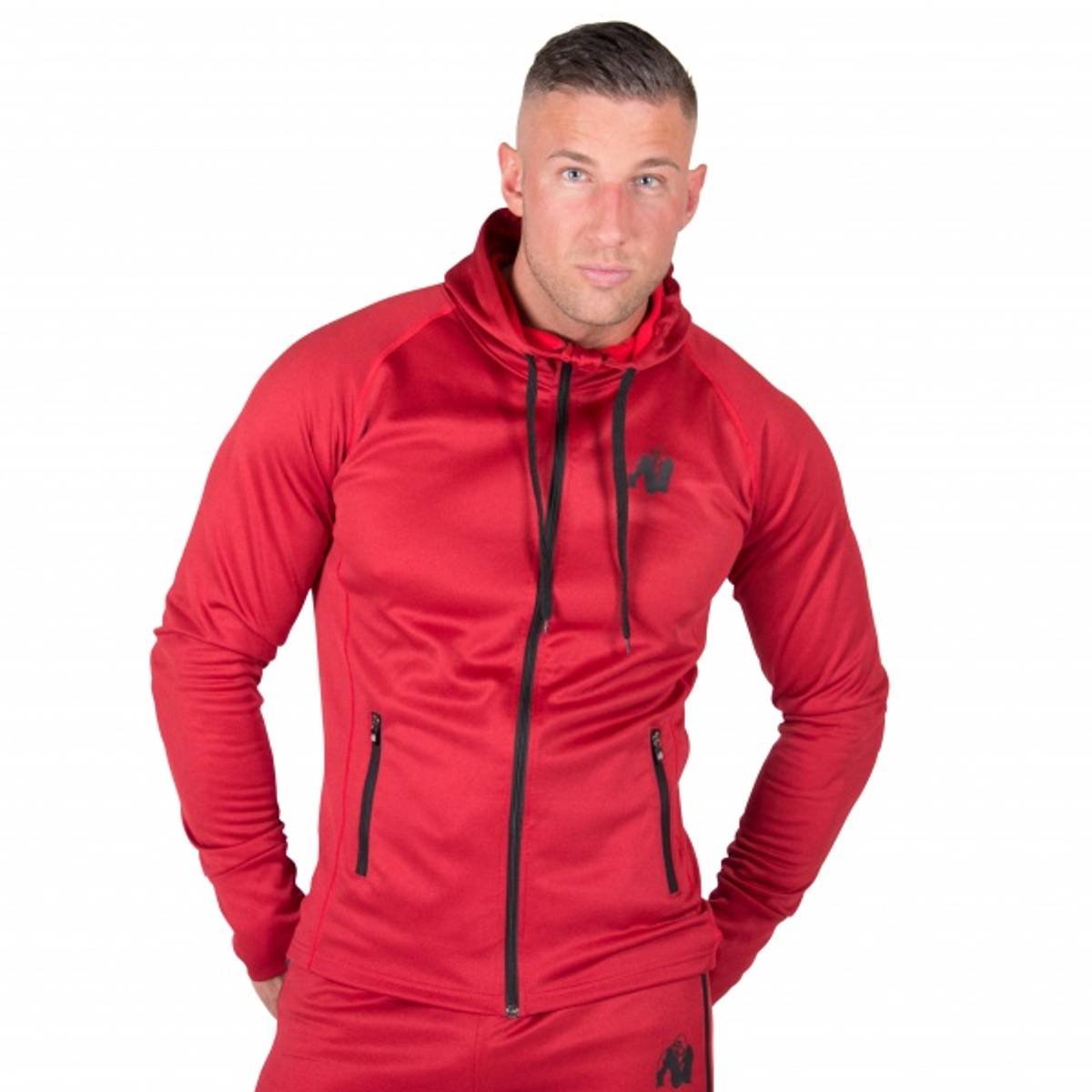 Bridgeport Zipped Hoodie, Red