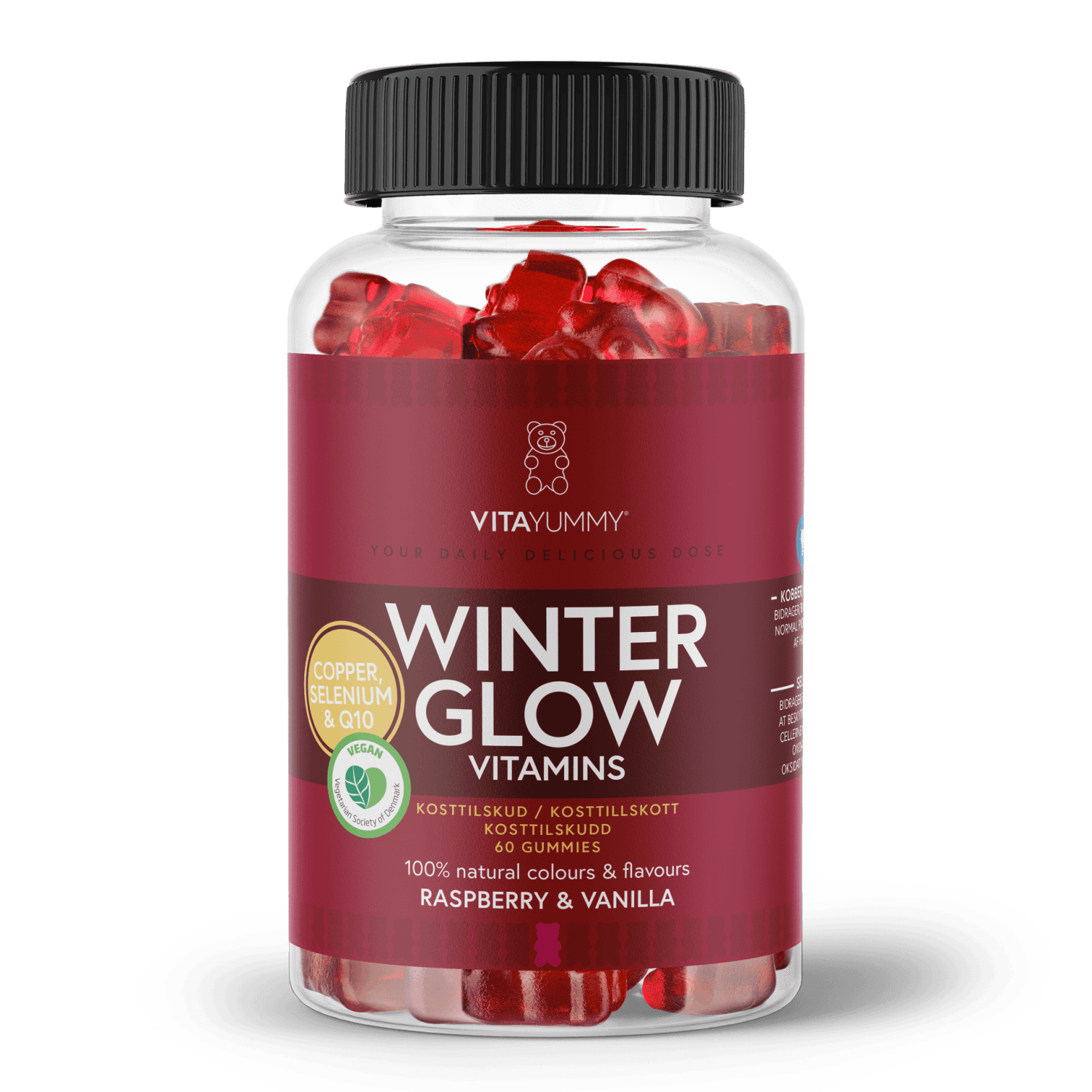 VitaYummy, Winter Glow Vitamins, 60stk, Raspberry&Vanilla (Vegan)