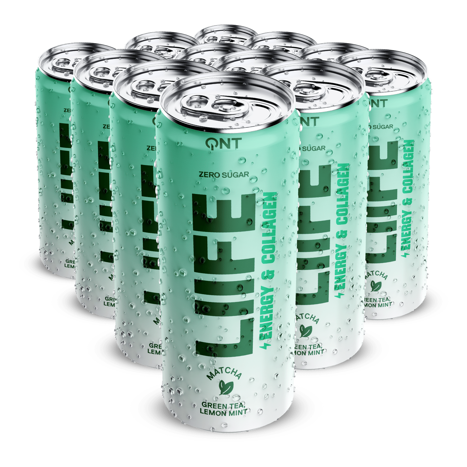QNT Liife Energy & Collagen Matcha, 12x250ml, Green Tea & Mint