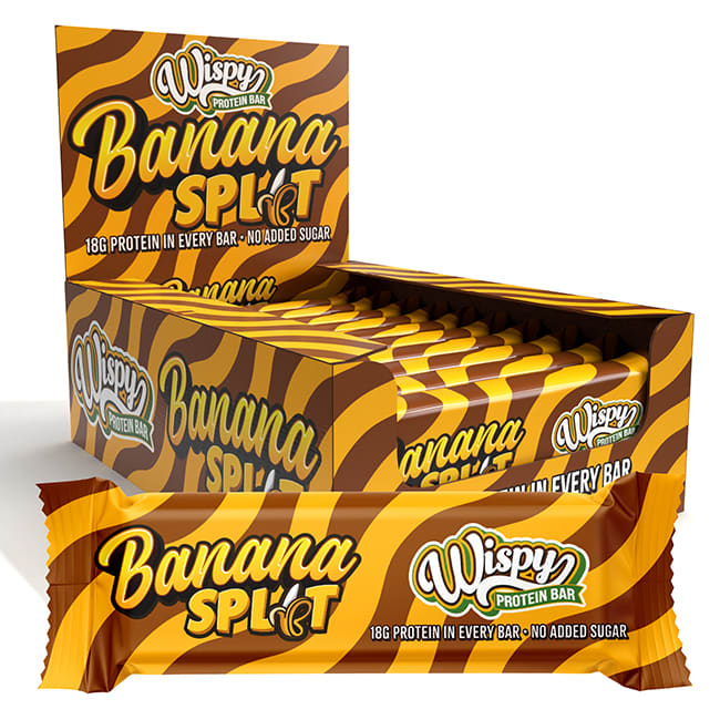 Wispy Protein Bar, 55g x 10stk, Banana <br>BF: 19-06-2026